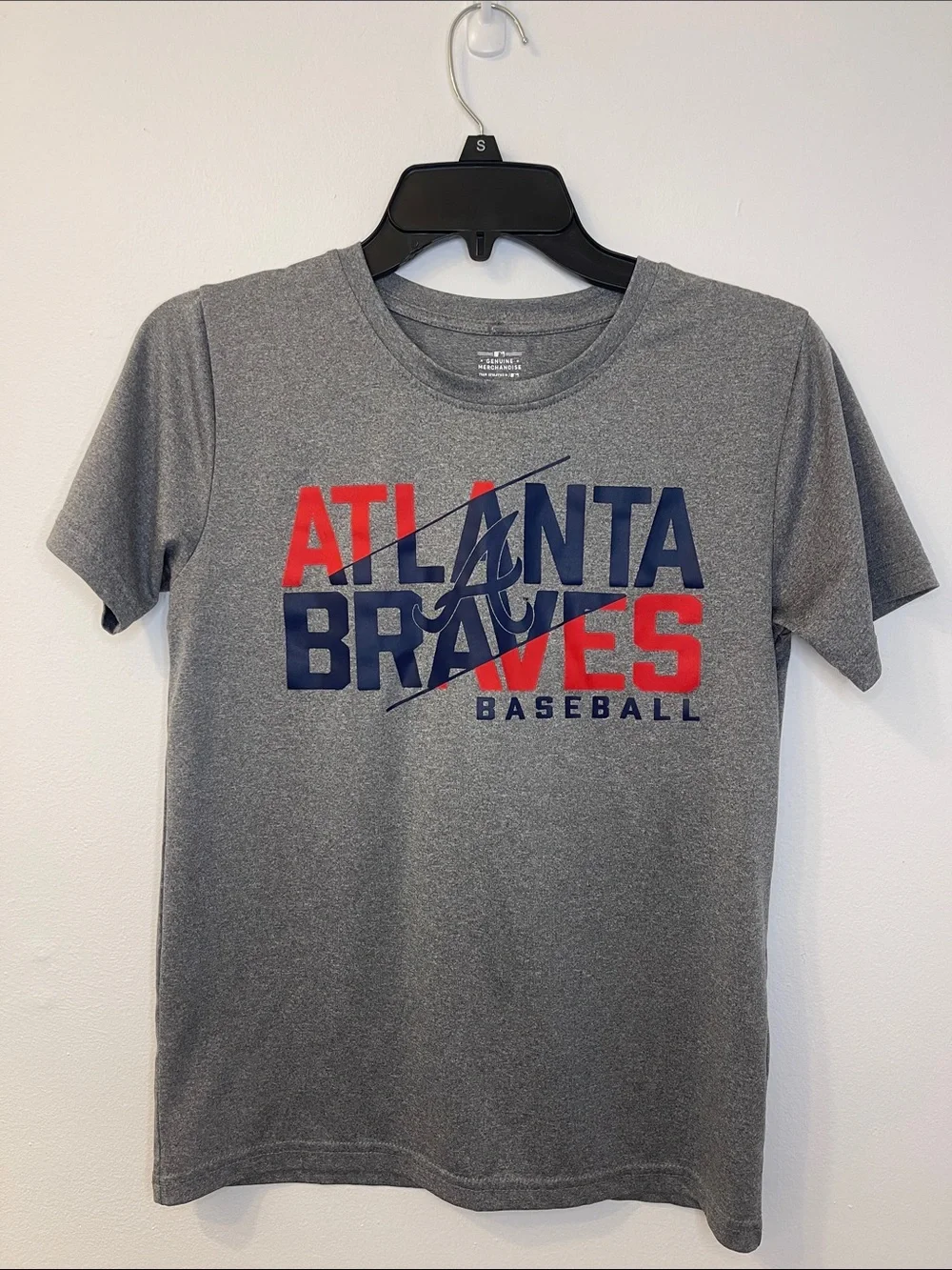 Atlanta Braves Grey Short Sleeve Tee Size L 10/12